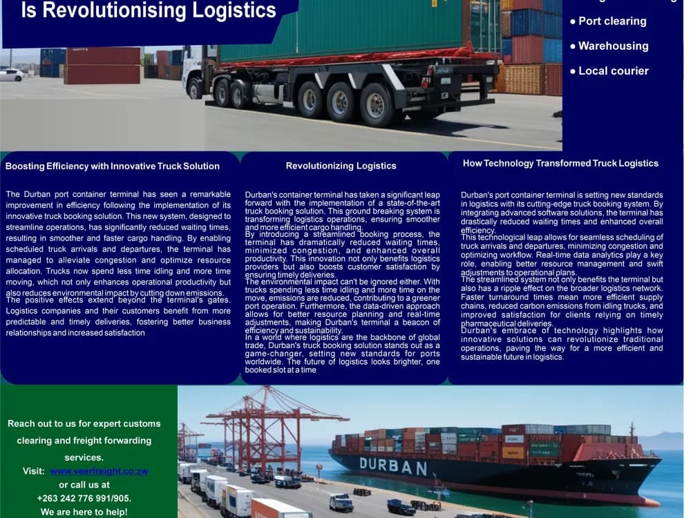 Durban’s container terminal rolls out a game-changing truck booking system.